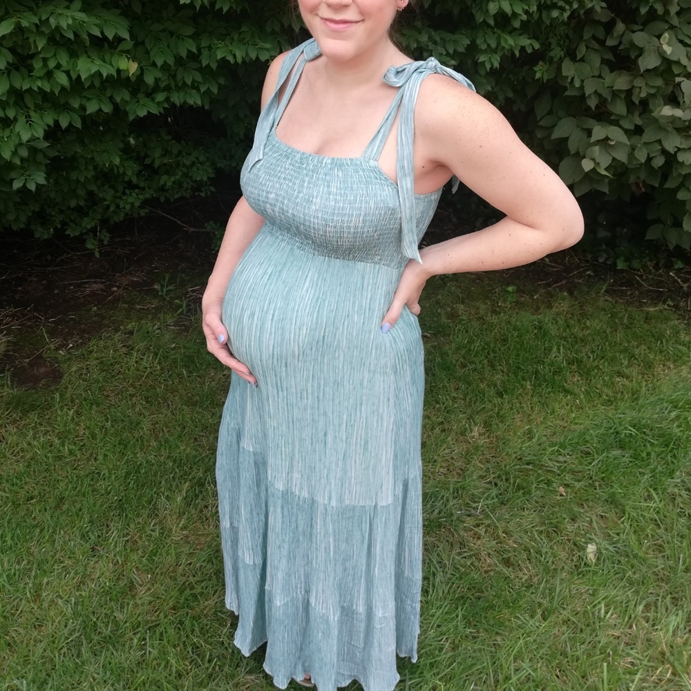 Tie Shoulder Maxi Dress Maternity or Regular